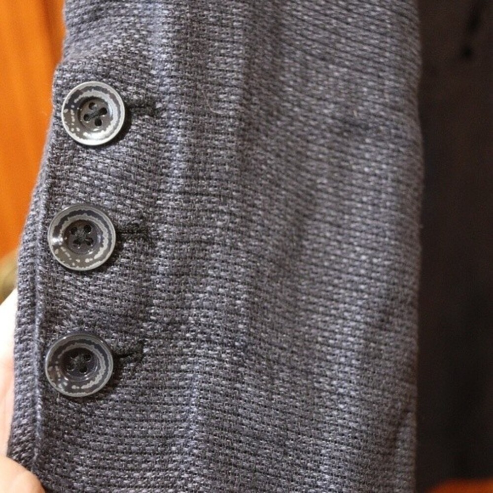 Habitat Navy Blue Long Line 3 Button Blazer Jacket LG - Picture 5 of 14